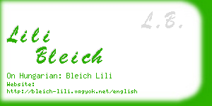 lili bleich business card